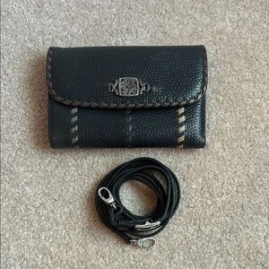Brighton Black Leather Wallet with Silver Accents